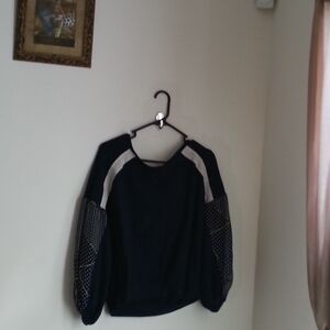 L. Love Blouse Women Small Blue, Green & White Lace Casual Office Versatile Y2K